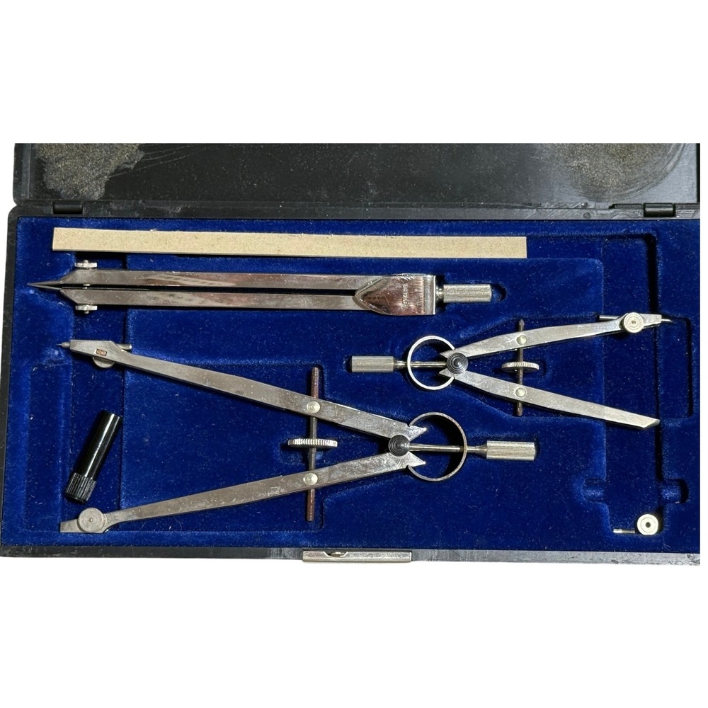 Dietgen Satellite S-1285-3 Drafting Tool Set Vintage Made in Germany Case Manual